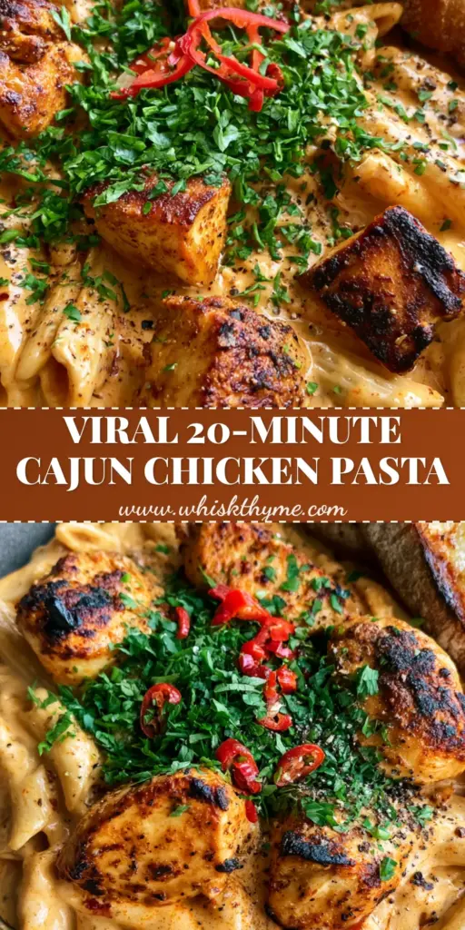 Creamy Cajun Chicken Penne Pasta with Garlic Butter Sourdough 4 A close-up of Creamy Cajun Chicken Penne Pasta in a grey bowl with charred chicken, red chilis, and garlic sourdough on the side.