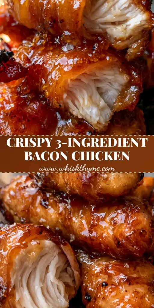 Bacon Brown Sugar Chicken Tenders: The Ultimate Sweet & Salty Glaze 4 A stack of bacon brown sugar chicken tenders with a thick glistening amber glaze and charred edges on a wooden board. (bacon brown sugar chicken tenders)