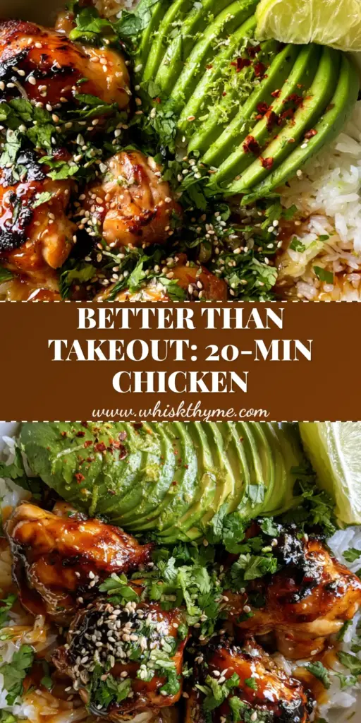 A macro top-down photo of a Honey Lime Chicken Avocado Recipe bowl with glossy glazed chicken, sliced avocado, and lime garnish. (Honey Lime Chicken Avocado Recipe)