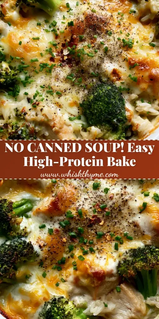 Broccoli Chicken and Rice Casserole: The Ultimate Cheesy Comfort Food 4 A high-angle shot of Broccoli Chicken and Rice Casserole in a white dish, featuring bubbling cheddar cheese and charred broccoli florets.