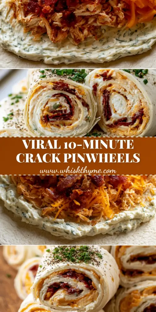 A stack of crack chicken pinwheels on a wooden board showing spirals of chicken, bacon, and cheddar.